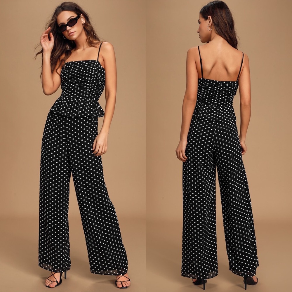 Lulus Show Them Up Black Floral Jumpsuit